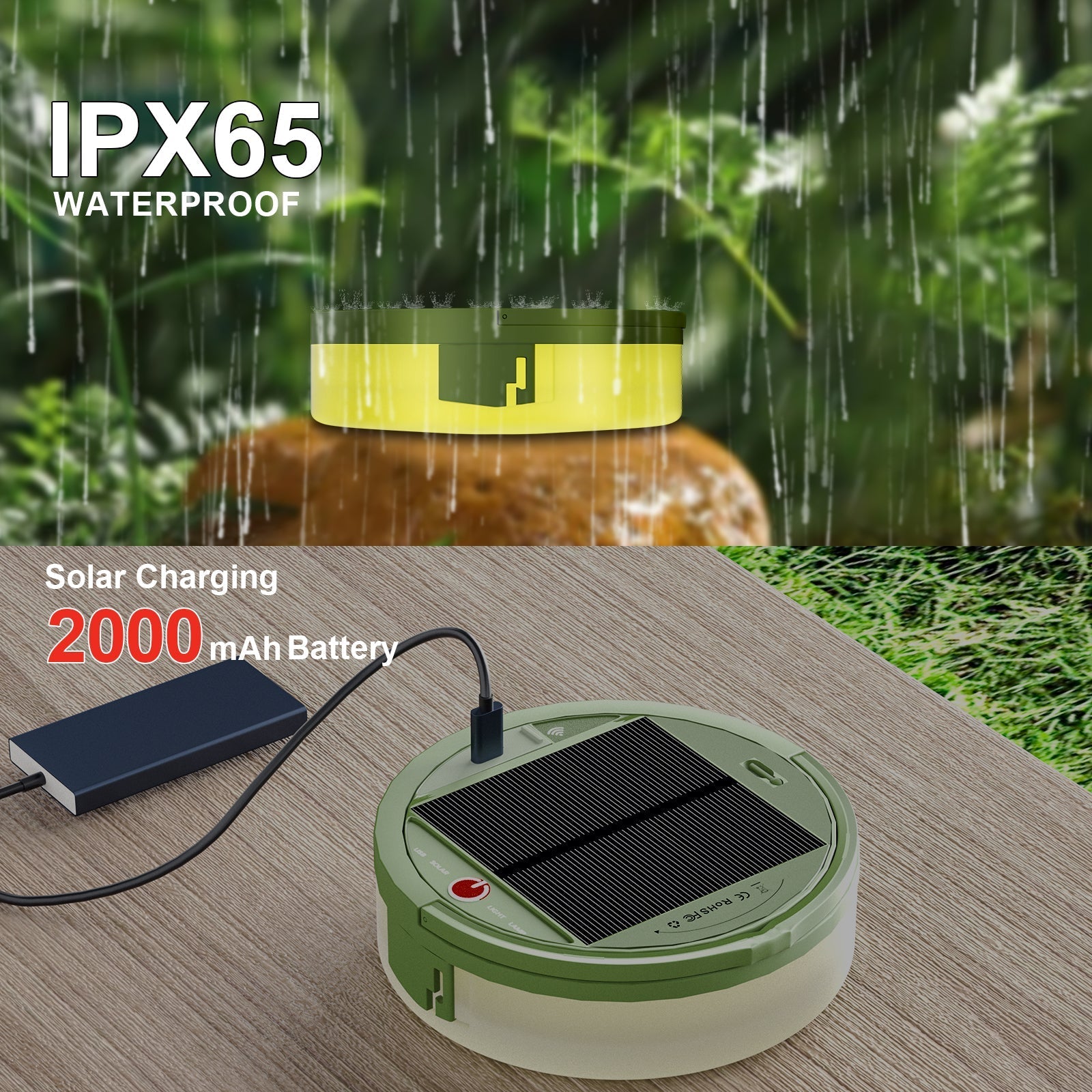 32ft Waterproof Retractable LED Light & Power Bank - XENTAR