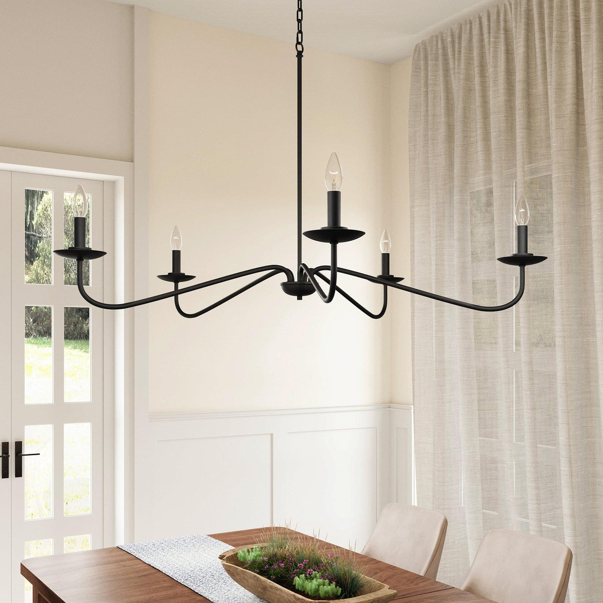 Ellie 5-Light Elegant Industrial Dimmable Chandelier