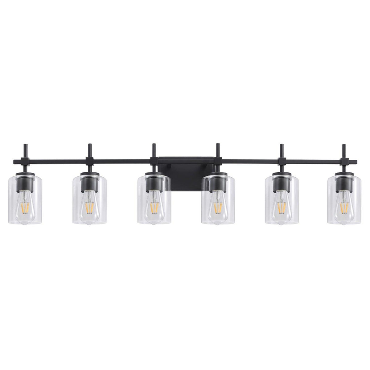 Jasper Modern Clear Glass 6-Light Bathroom Vanity Light