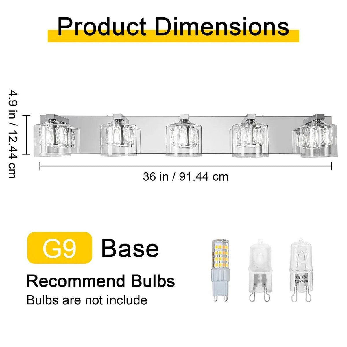 Kolt Modern 5-Light Bathroom Vanity Light