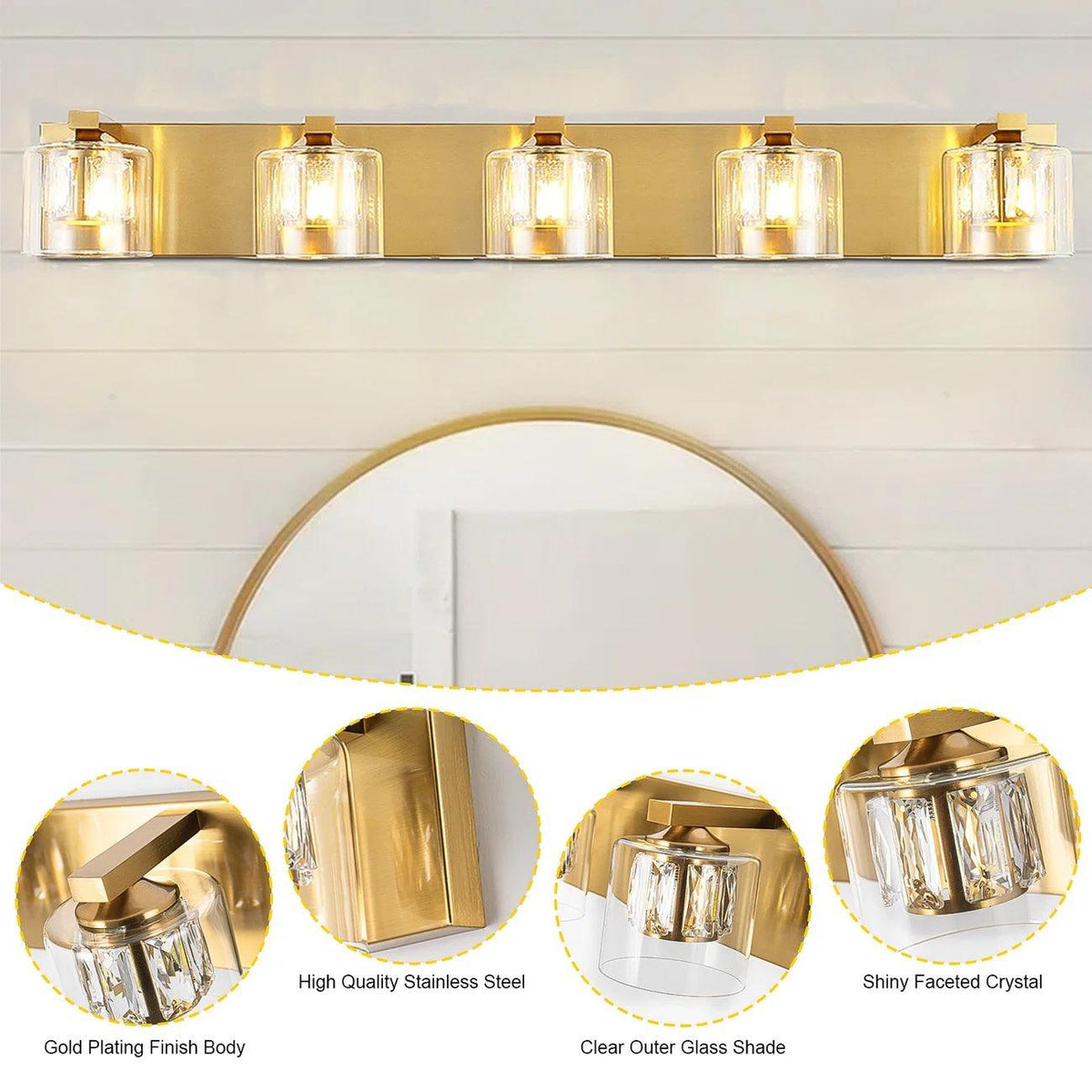 Kolt Modern 5-Light Bathroom Vanity Light