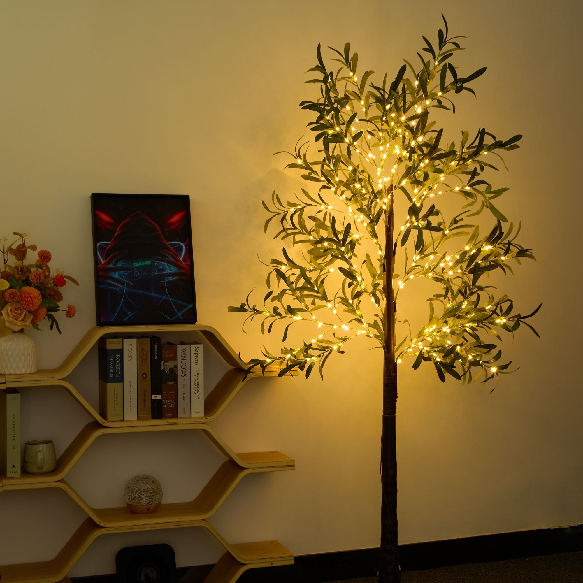 Artificial Olive Tree with LED Fairy Lights - XENTAR