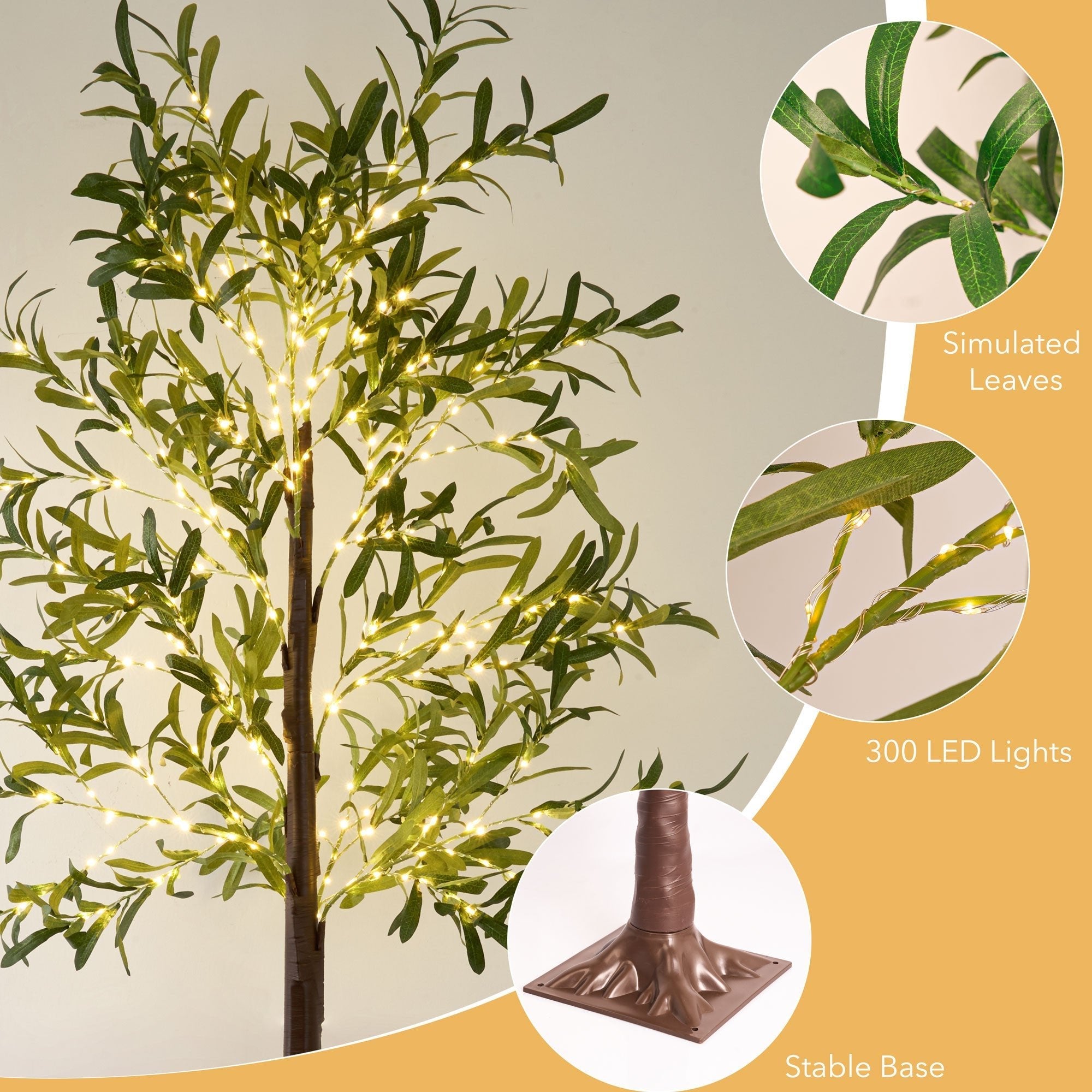 Artificial Olive Tree with LED Fairy Lights - XENTAR