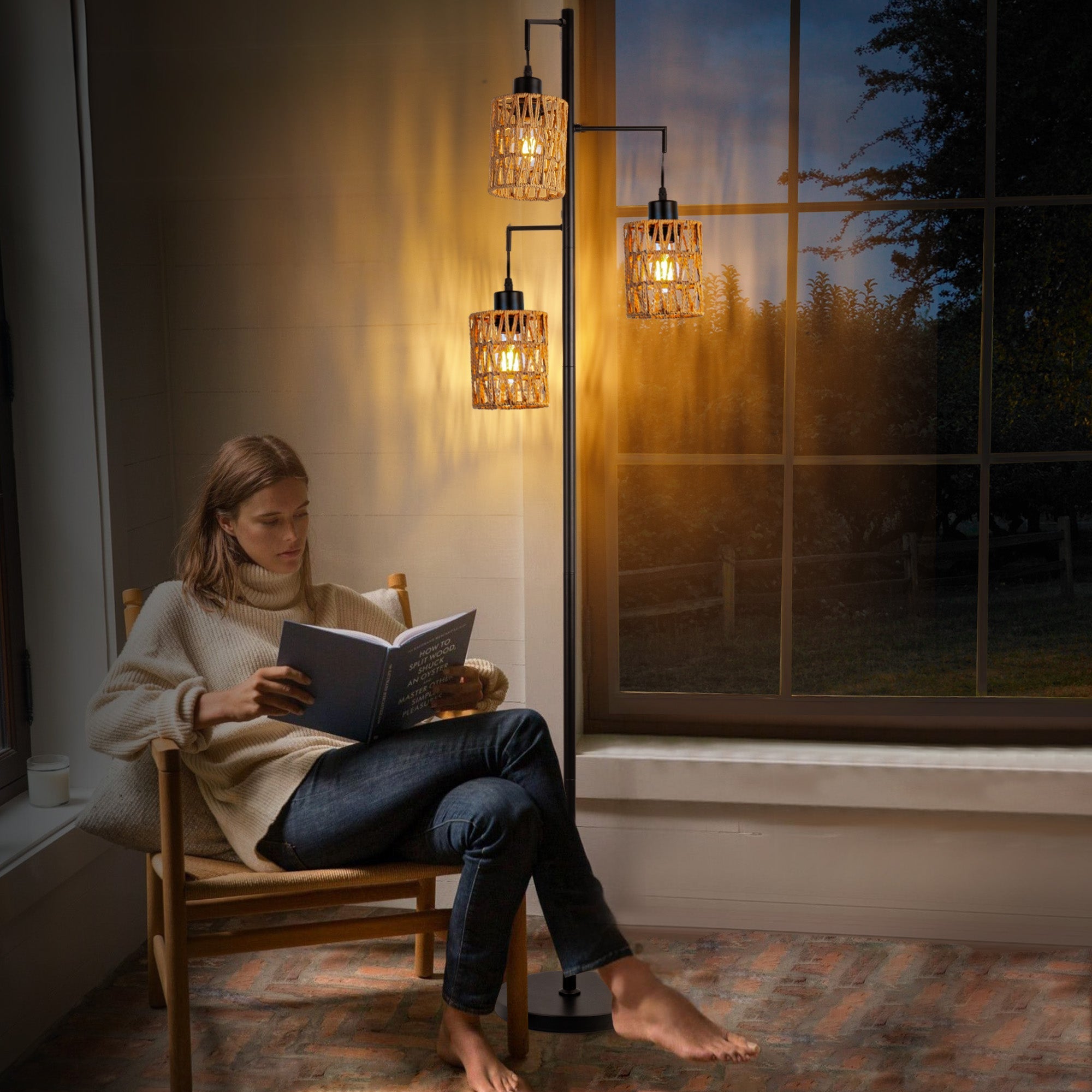 Boho Rattan Floor Lamp - XENTAR