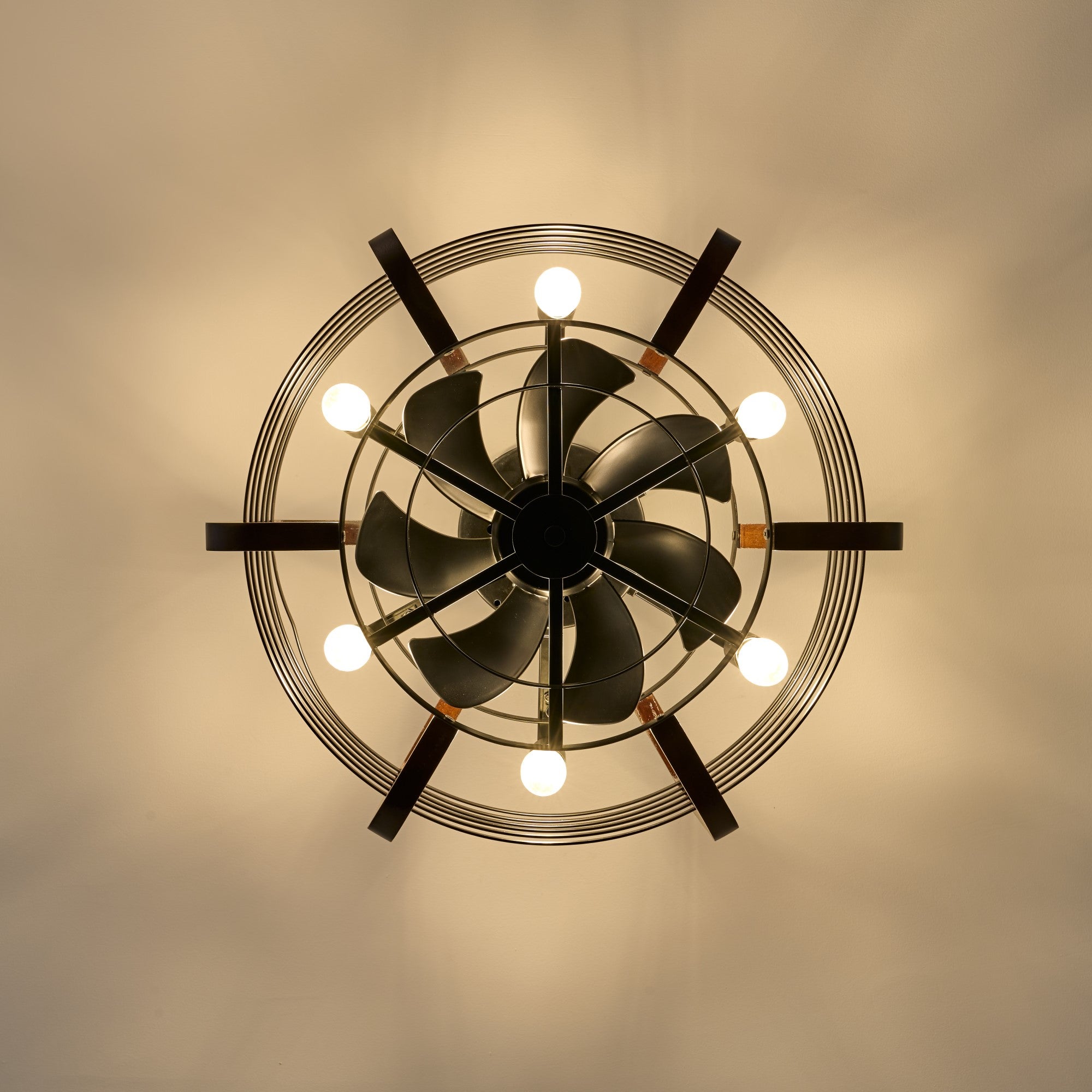 Caged Ceiling Fans with LED Lights - XENTAR