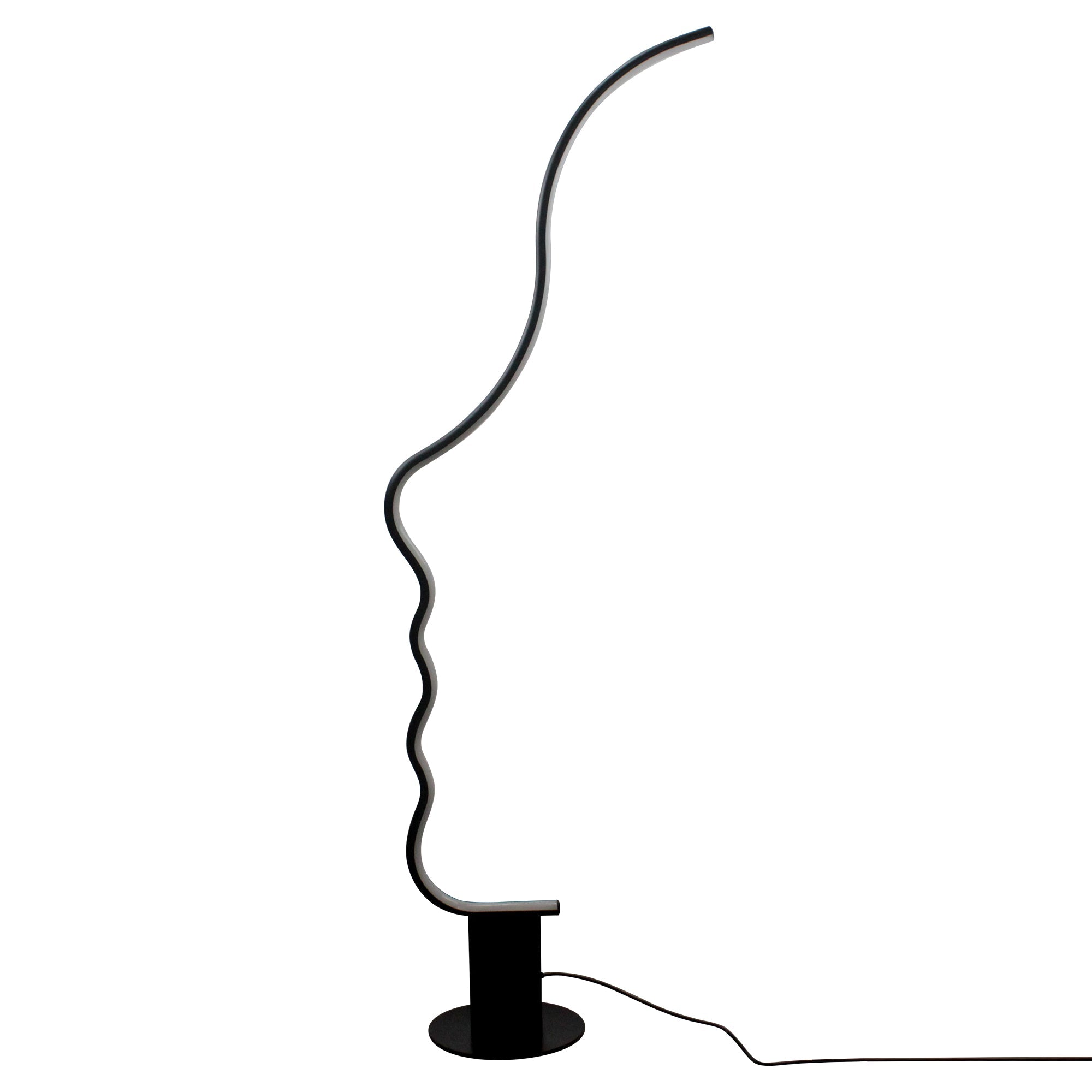 Edward Visage RGB Lamp with stylized human face silhouette floor lamp in black, modern artistic LED lighting.