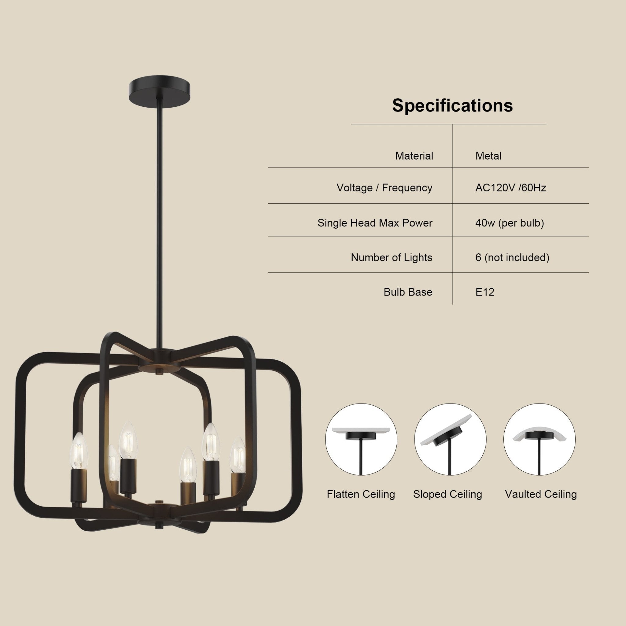 Electronic Candle Chandelier Light Fixture - XENTAR