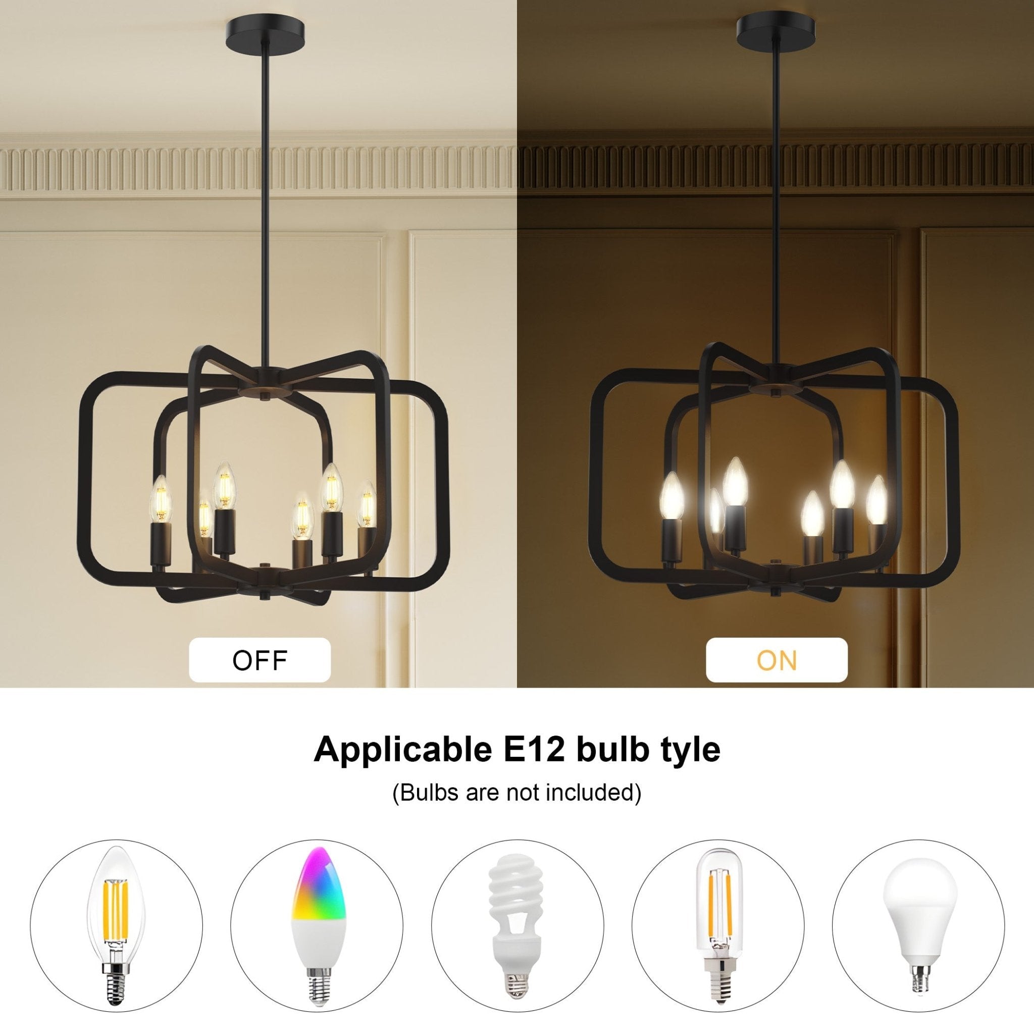 Electronic Candle Chandelier Light Fixture - XENTAR