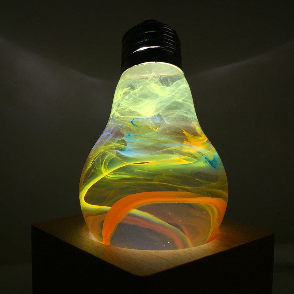 EP Light - Solar System bulb glowing with unique colorful cosmic patterns in eco-resin, handcrafted and drop-resistant.