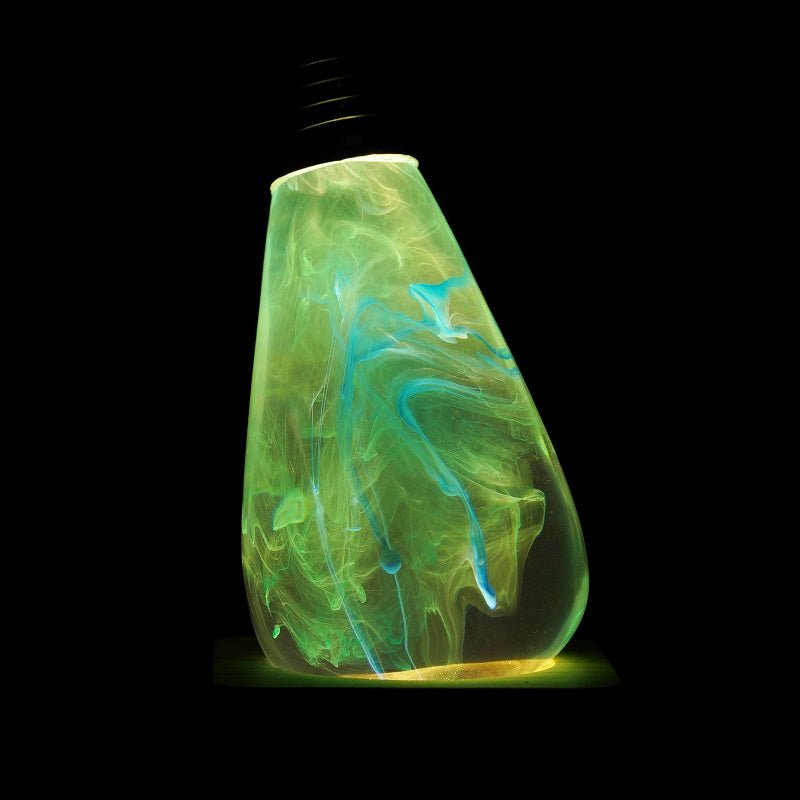 EP Light - Spring bulb glowing with unique handcrafted eco-resin design, brightening spaces with vibrant, energy-saving light.