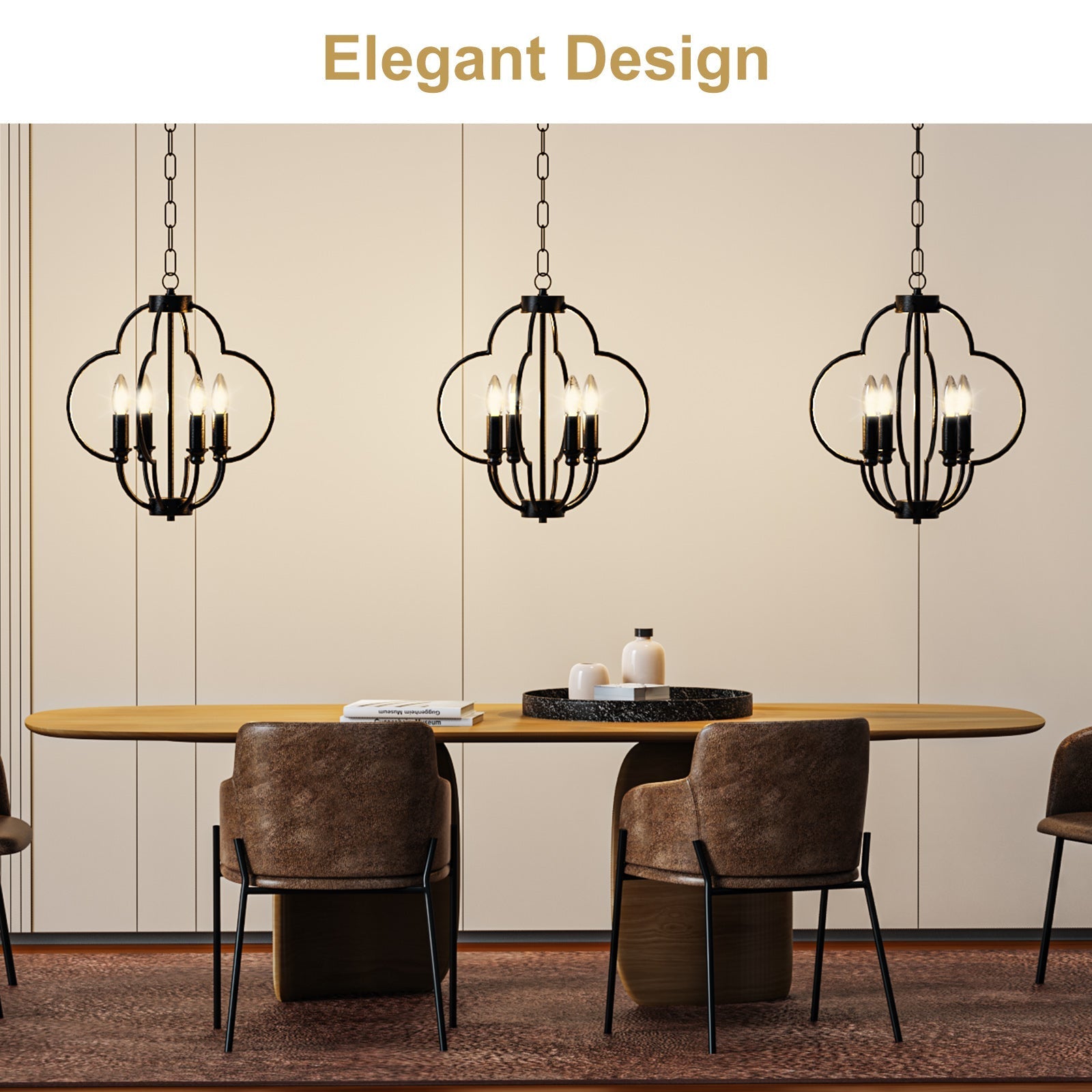 Farmhouse Candle Chandelier Light Fixture - XENTAR