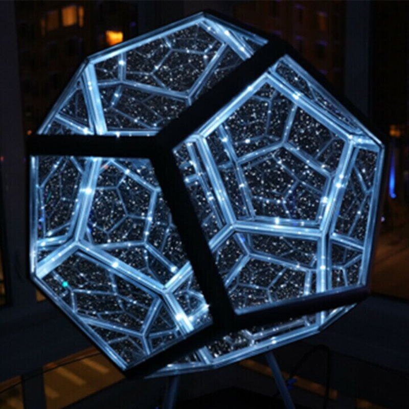 Geometric Infinity Lamp (RGB) glowing with infinite light tunnels creating mesmerizing geometric LED décor.