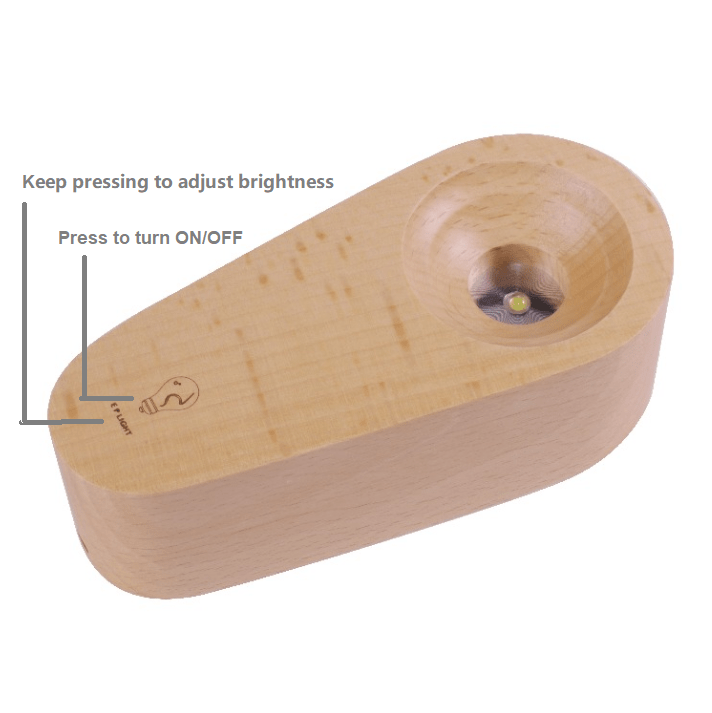 LED Wood Light Base with touch dimming, rechargeable battery, and premium wood design for elegant soft illumination.