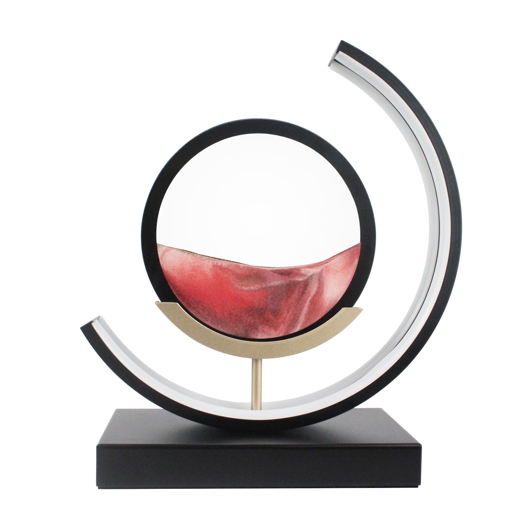 Moving Sand Art LED Lamp with kinetic red sand display and adjustable warm-to-cool LED light for calming decor.