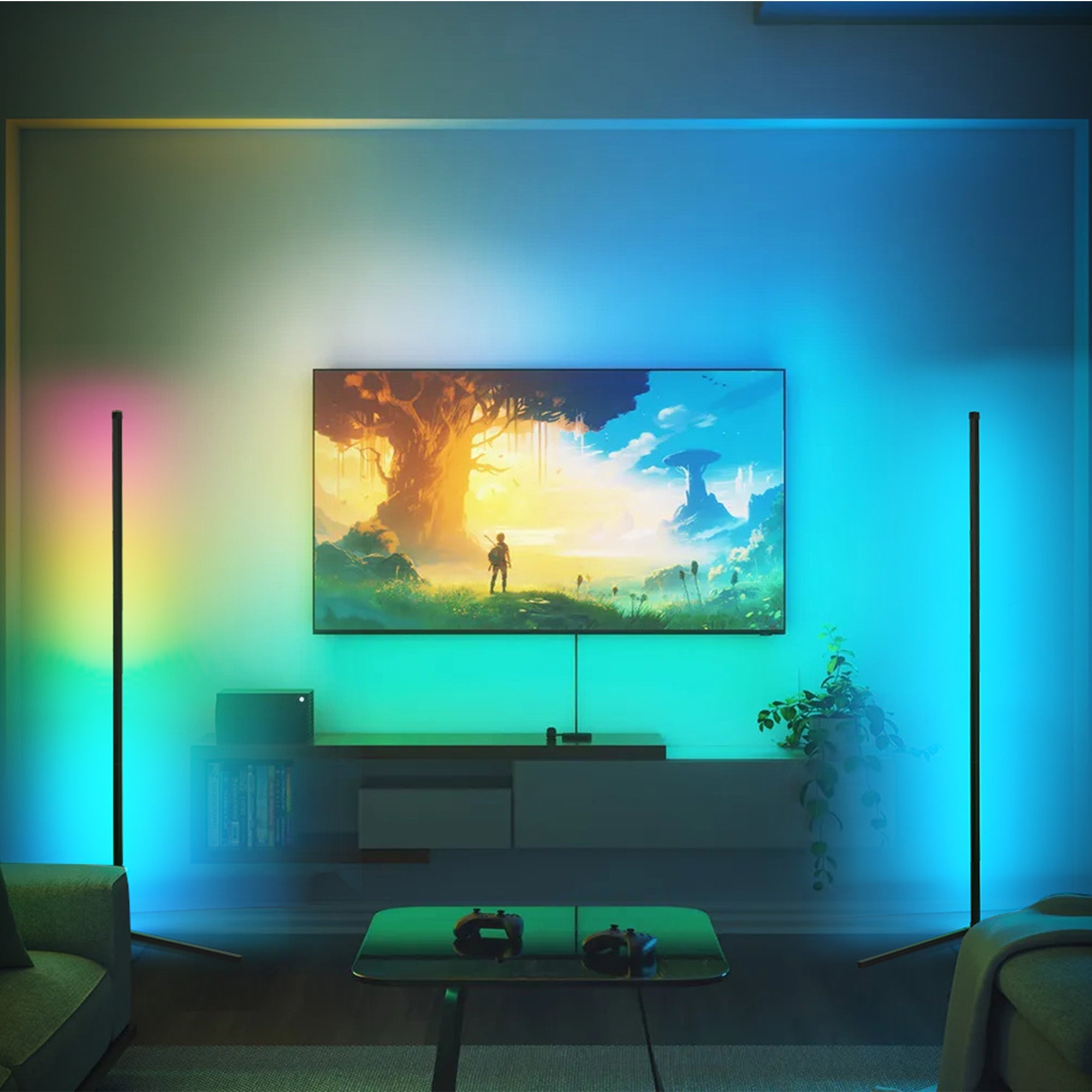 RGBCW Corner Floor Lamps (2 - Pack) - XENTAR