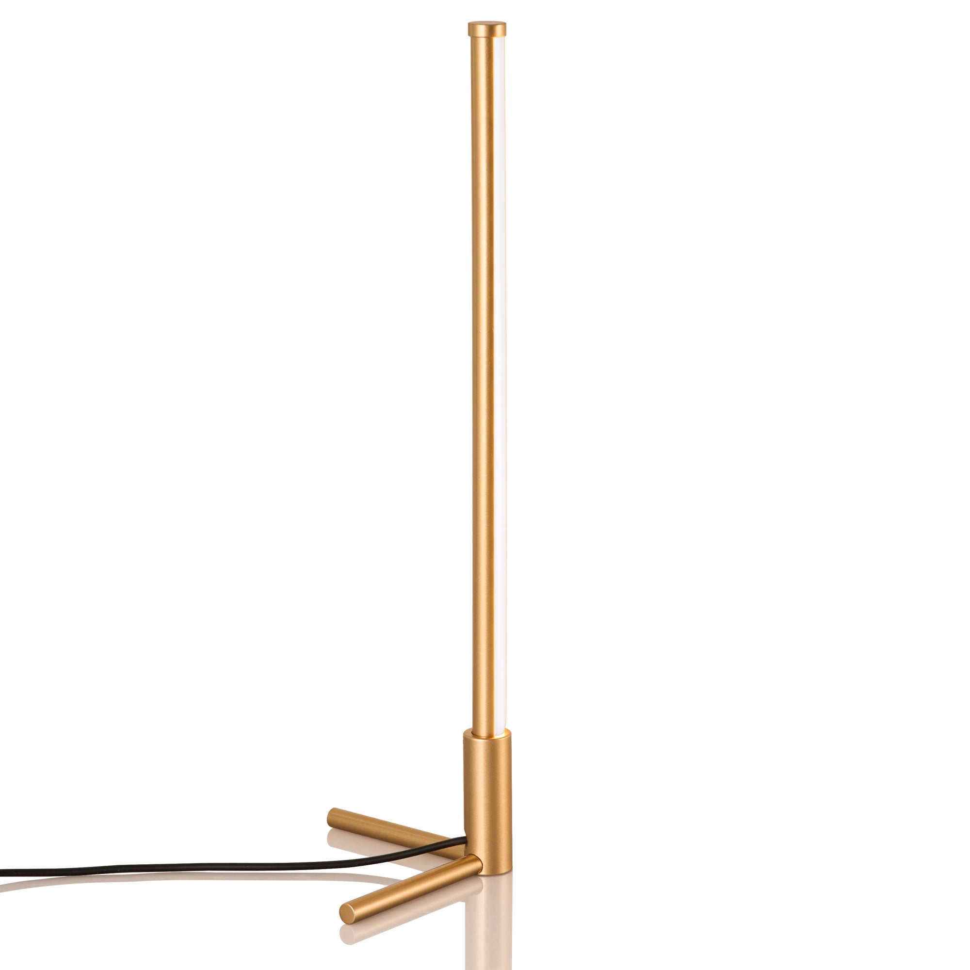 RGBCW Corner Table Lamp - Gold with minimalist vertical design, RGB lighting, and compact frame for modern corner illumination.