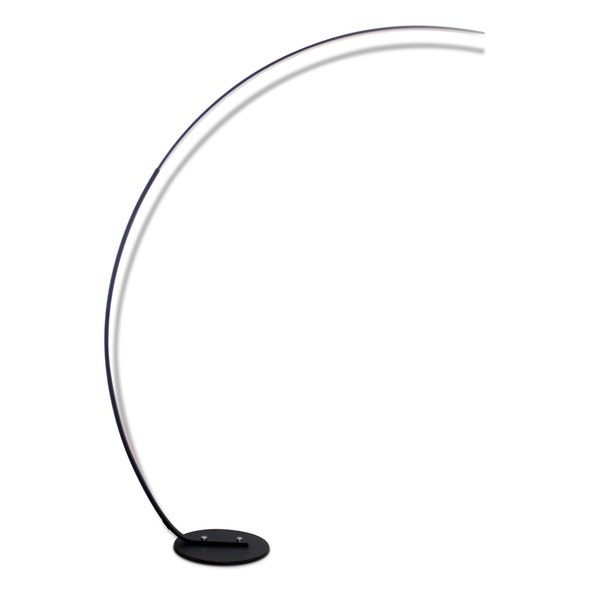 RGBW Modern Curve Floor Lamp with sleek curved design and energy-efficient LED and incandescent lighting.