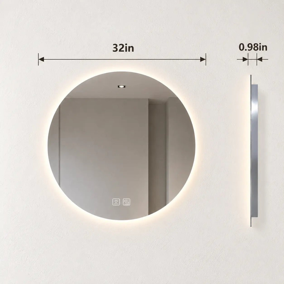 Round Sleek Backlit LED Bathroom Mirror