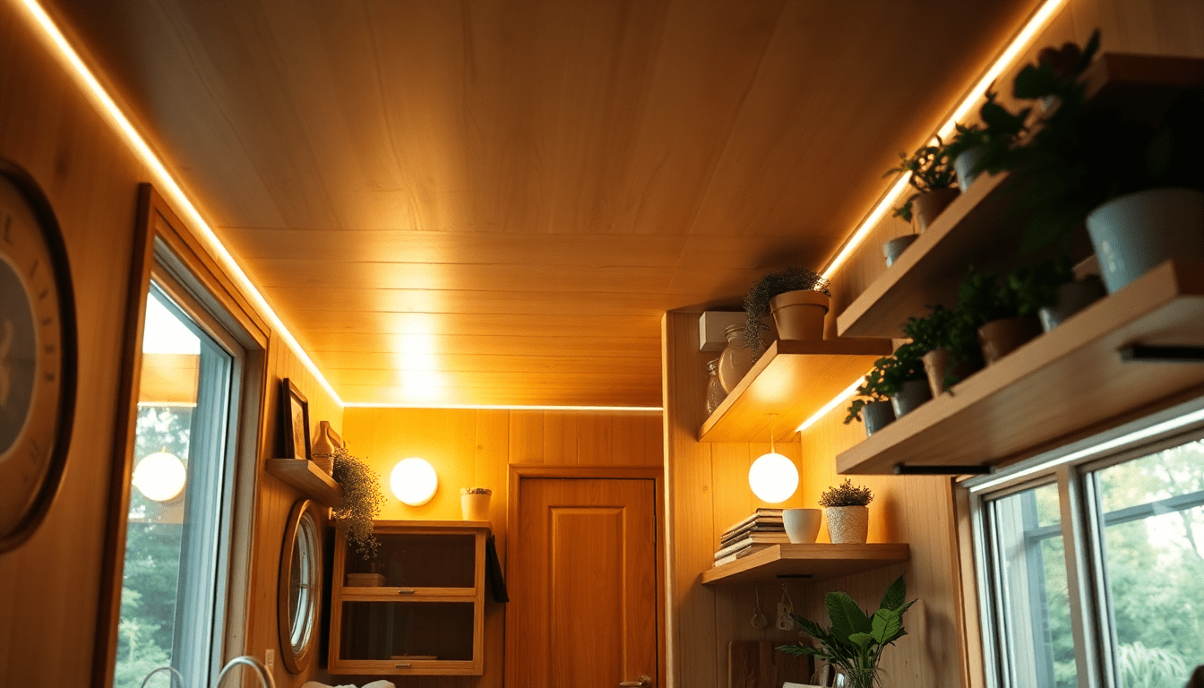 Three-Dimensional Ambient Lighting for Tiny Homes: Layered Modular Systems with Biophilic Accents and Personalizable Smart Controls