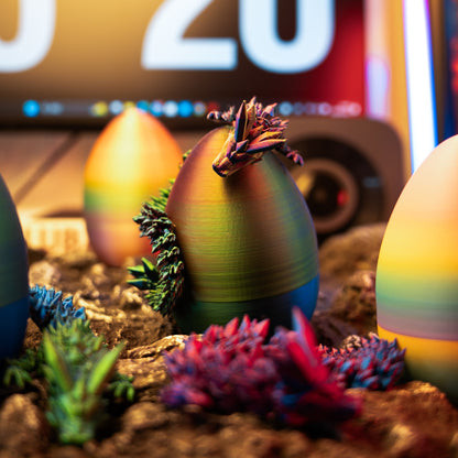 3D Dragon Eggs with Poseable Dragons – Set of 2 - XENTAR