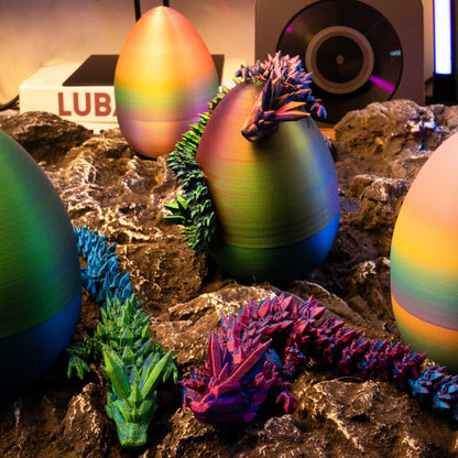 3D Dragon Eggs with Poseable Dragons – Set of 2 - XENTAR