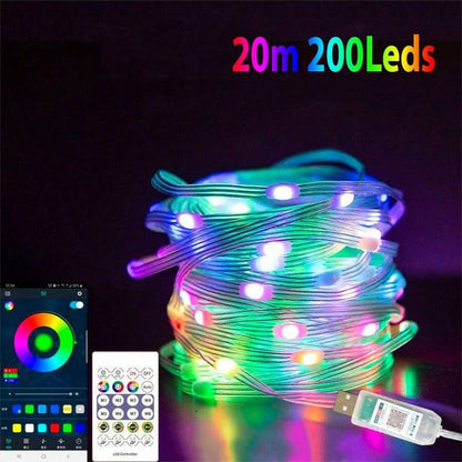 65 ft. Waterproof RGB Smart LED Strip Lights with 16M+ colors, app, remote, and voice control for vibrant ambiance.