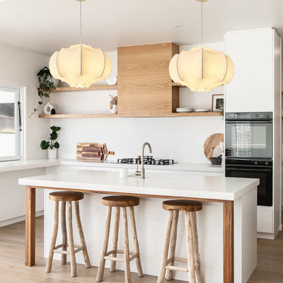 24 Inch Bevis 3-Light White Wabi-sabi Island Pendant Light