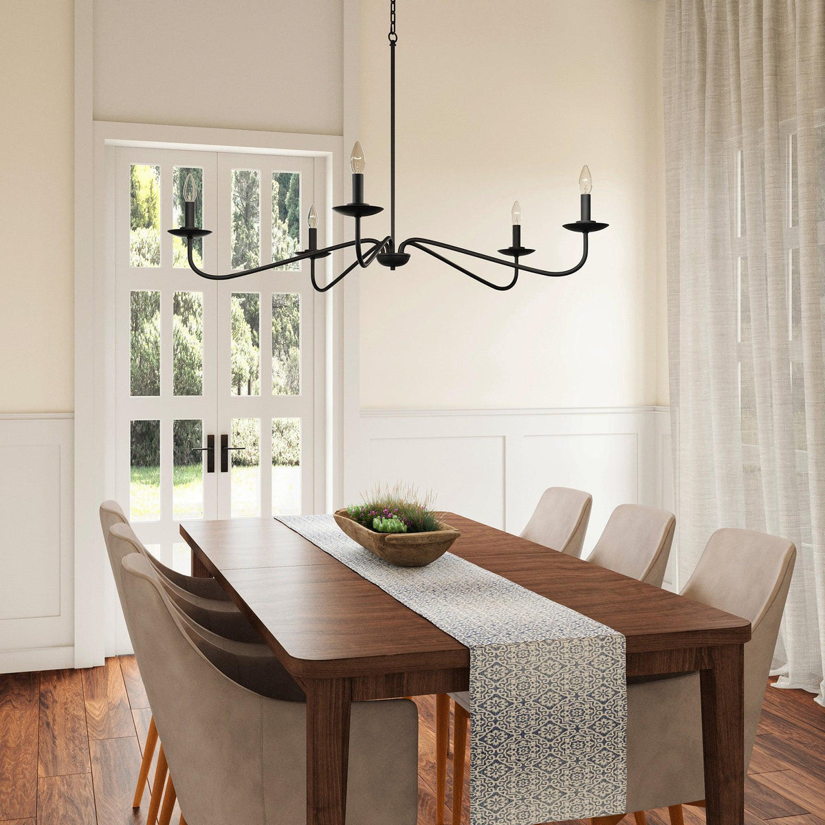 Ellie 5-Light Elegant Industrial Dimmable Chandelier