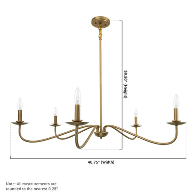 Ellie 5-Light Elegant Industrial Dimmable Chandelier