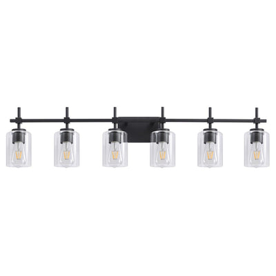 Jasper Modern Clear Glass 6-Light Bathroom Vanity Light