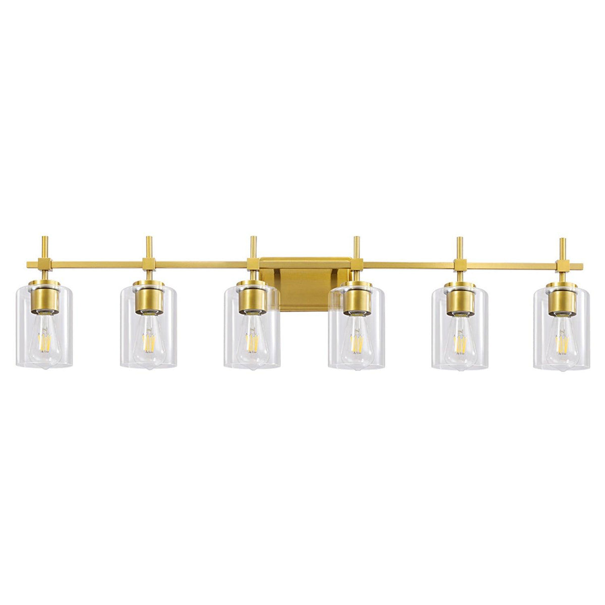 Jasper Modern Clear Glass 6-Light Bathroom Vanity Light