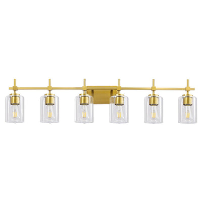 Jasper Modern Clear Glass 6-Light Bathroom Vanity Light