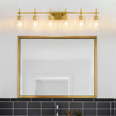 Jasper Modern Clear Glass 6-Light Bathroom Vanity Light