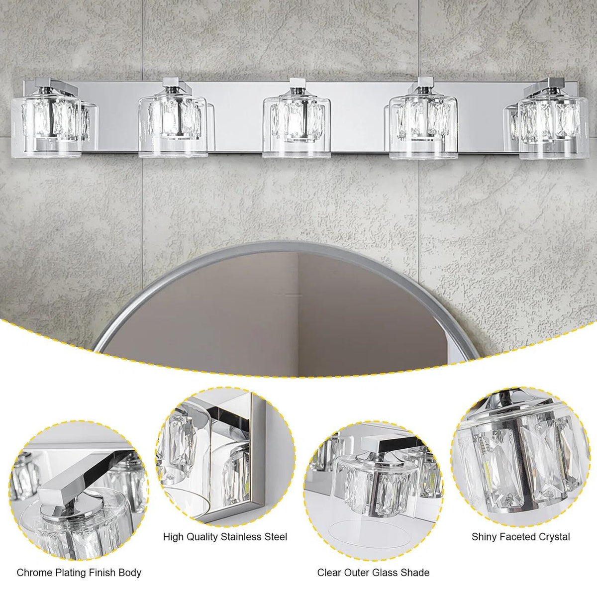 Kolt Modern 5-Light Bathroom Vanity Light