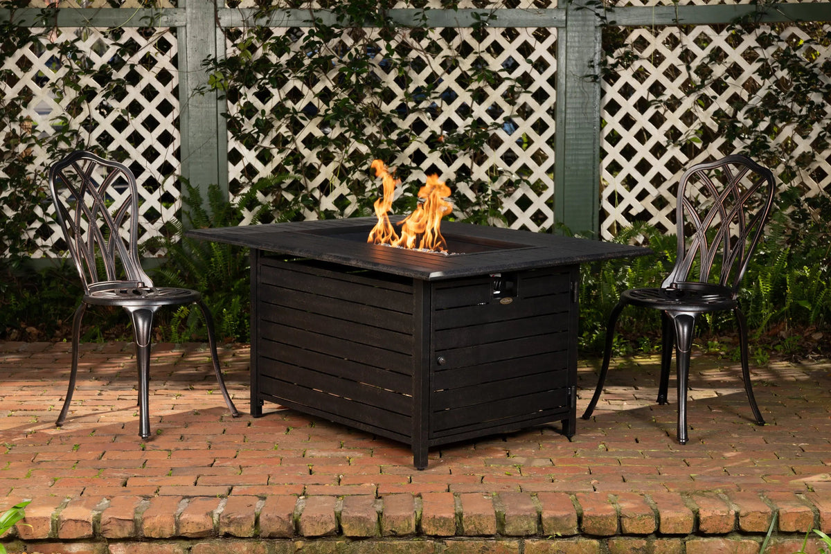 Longmont 48" Rectangular Aluminum Convertible Gas Fire Pit Table