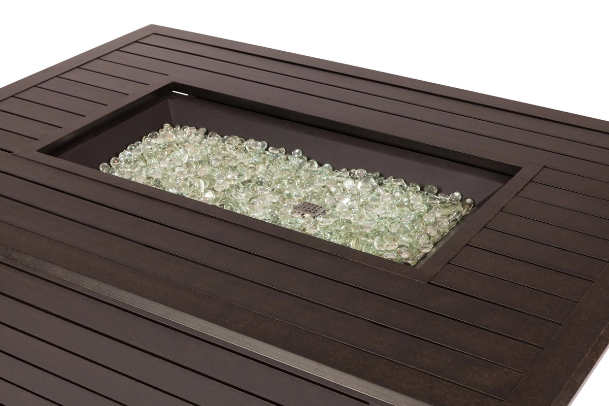 Longmont 48" Rectangular Aluminum Convertible Gas Fire Pit Table