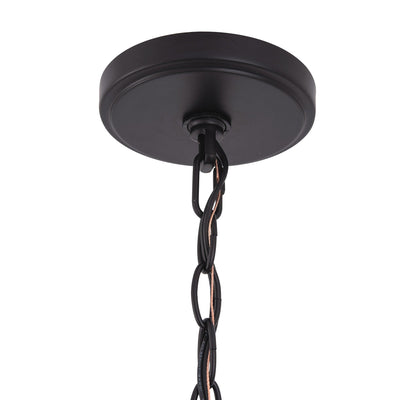 Radiant 6-Light Industrial Traditional Dimmable Chandelier black metal ceiling canopy and chain for adjustable hanging height