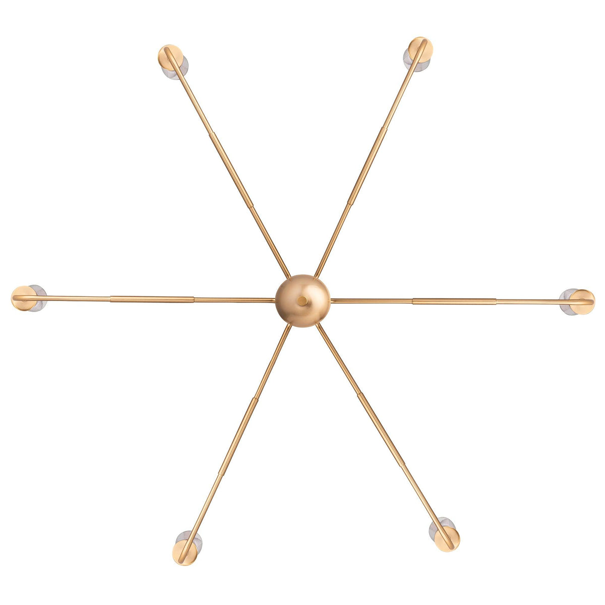 Radiant 6-Light Industrial Traditional Dimmable Chandelier in golden metal with six arms and modern farmhouse style design.