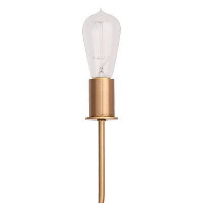 Close-up of bulb holder for Radiant 6-Light Industrial Traditional Dimmable Chandelier in gold finish with clear bulb