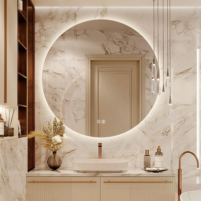 Round Backlit LED BATHROOMS Vanity  Mirrors With Dimmable Lights