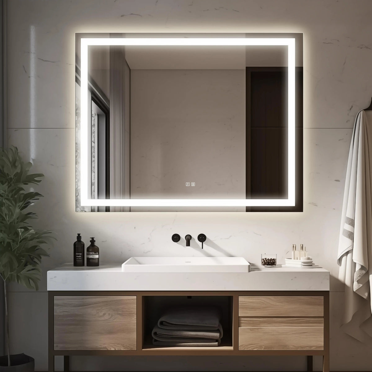 Standard Center Glow LED Bathroom Mirror
