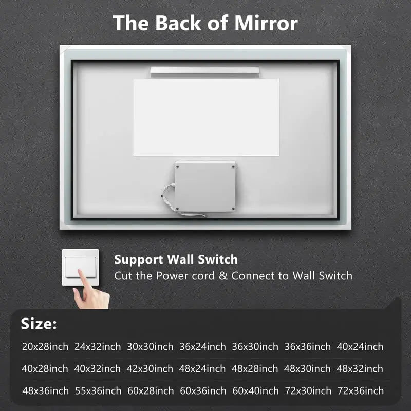 Standard Center Glow LED Bathroom Mirror