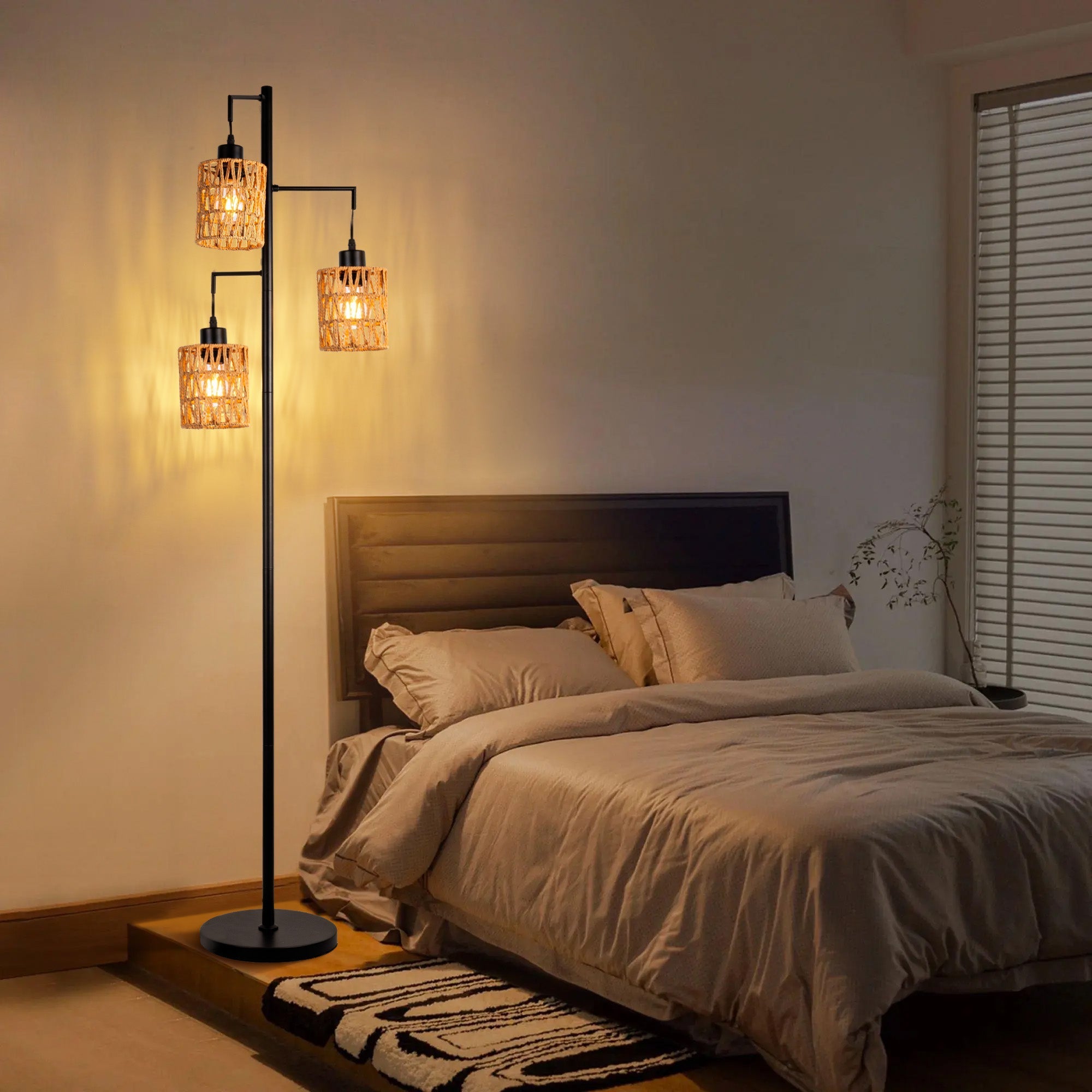 Boho Rattan Floor Lamp - XENTAR