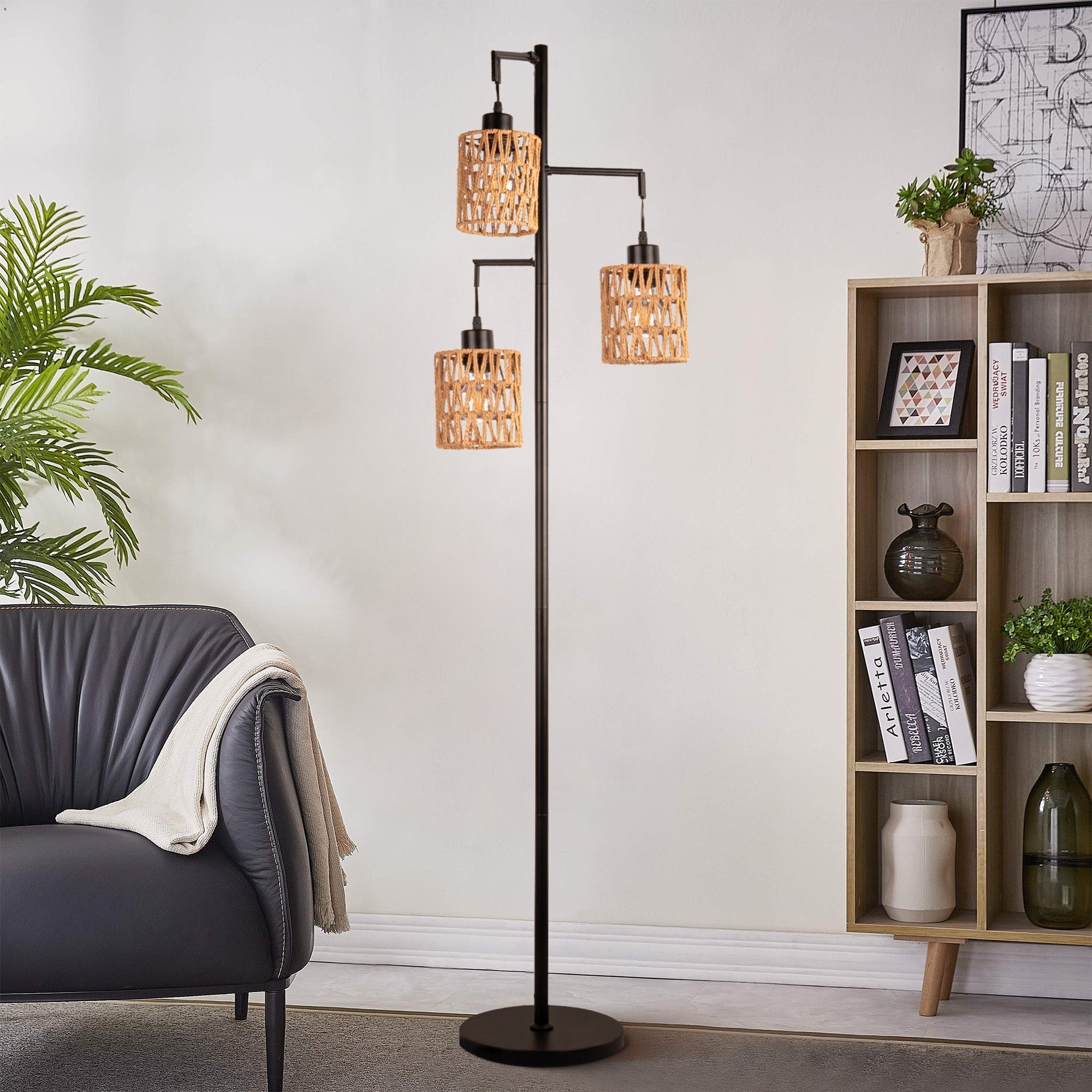 Boho Rattan Floor Lamp - XENTAR