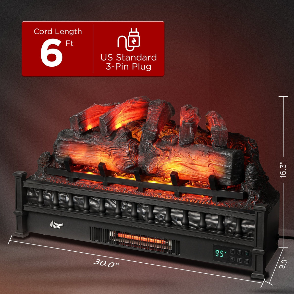 Eternal Flame EF30-PB Electric Fireplace Logs