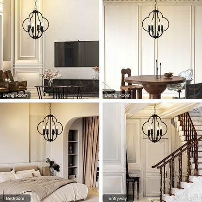 Farmhouse Candle Chandelier Light Fixture - XENTAR
