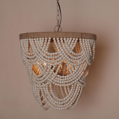 Hatfield 4-Light Bohemia Style Wood Beaded Chandelier