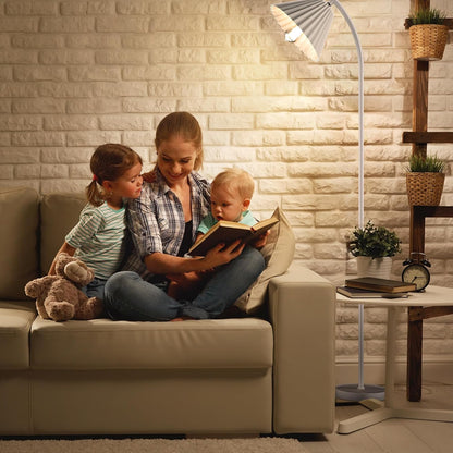 Minimalist Floor Lamp with Pleated Lampshade - XENTAR