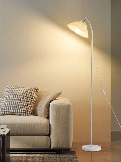 Minimalist Floor Lamp with Pleated Lampshade - XENTAR
