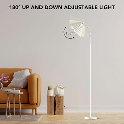 Minimalist Floor Lamp with Pleated Lampshade - XENTAR
